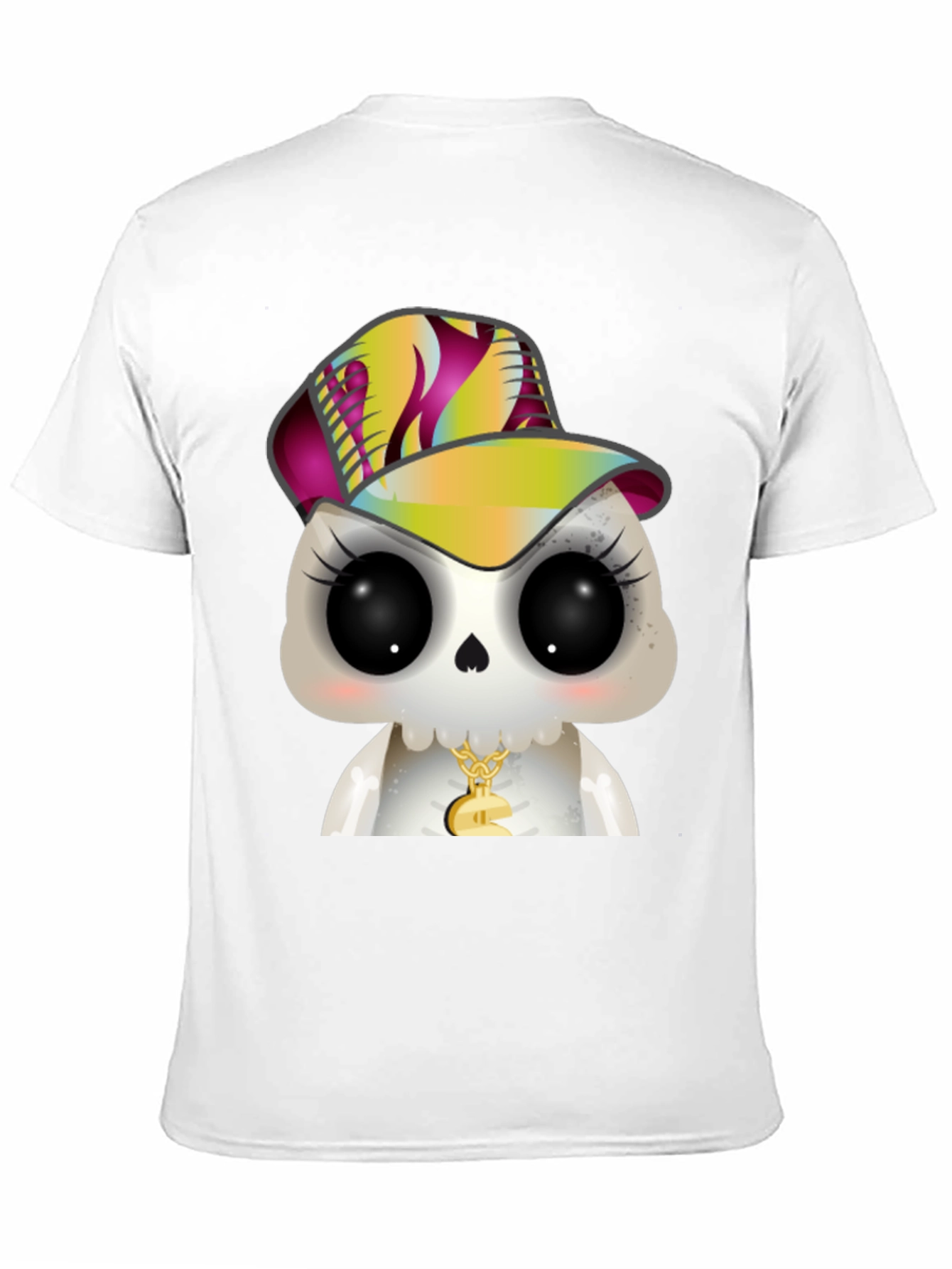 Cartoon Skull with Hat Graphic T-Shirt