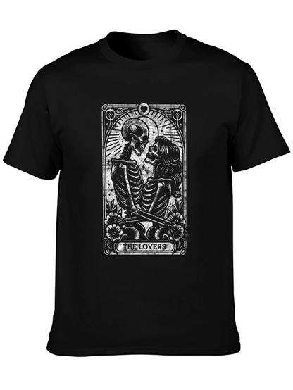 The Lovers Tarot Card Black T-Shirt