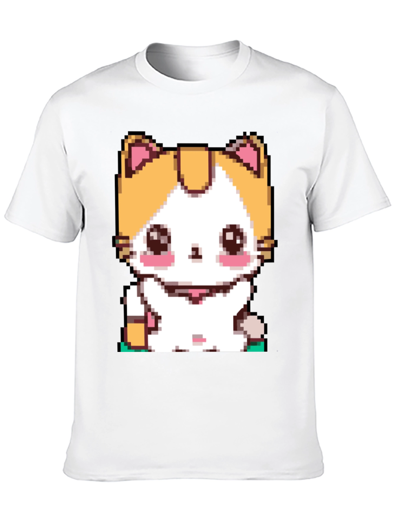 Pixel Cat T-Shirt - Cute Anime Kitten Design