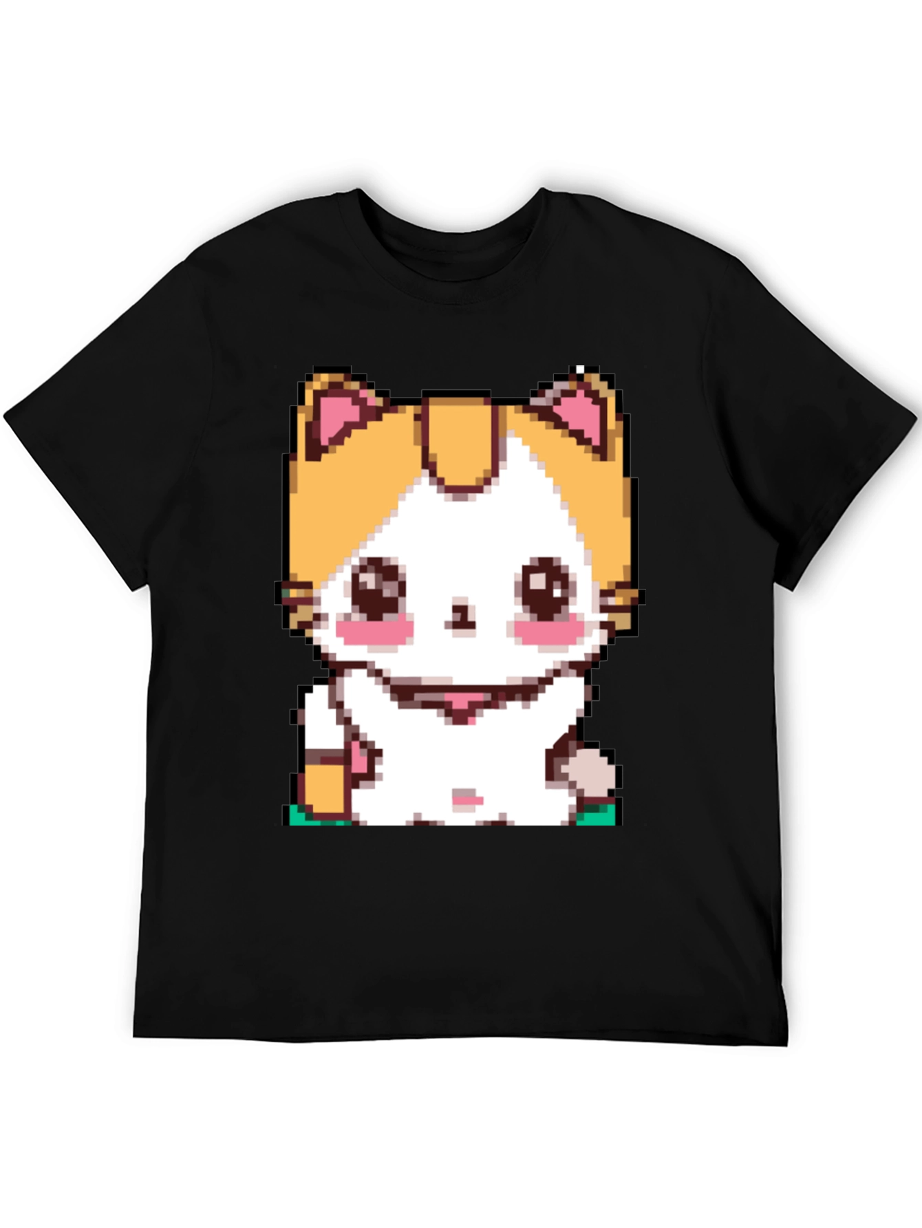 Pixel Cat T-Shirt - Cute Anime Kitten Design