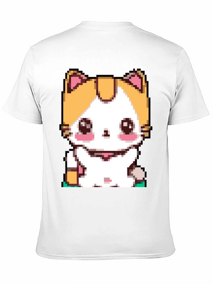 Pixel Cat T-Shirt - Cute Anime Kitten Design