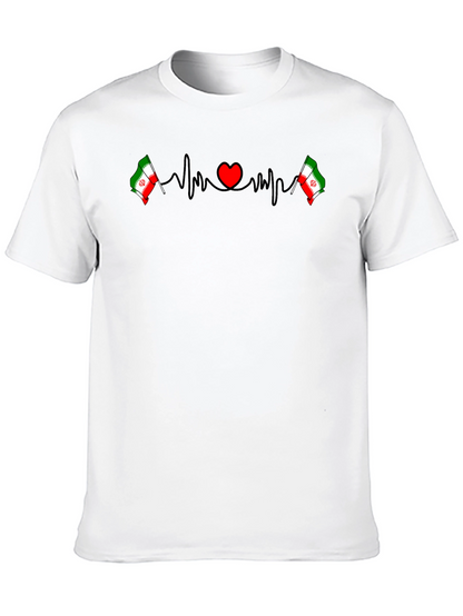 Iran Flag Heartbeat T-Shirt