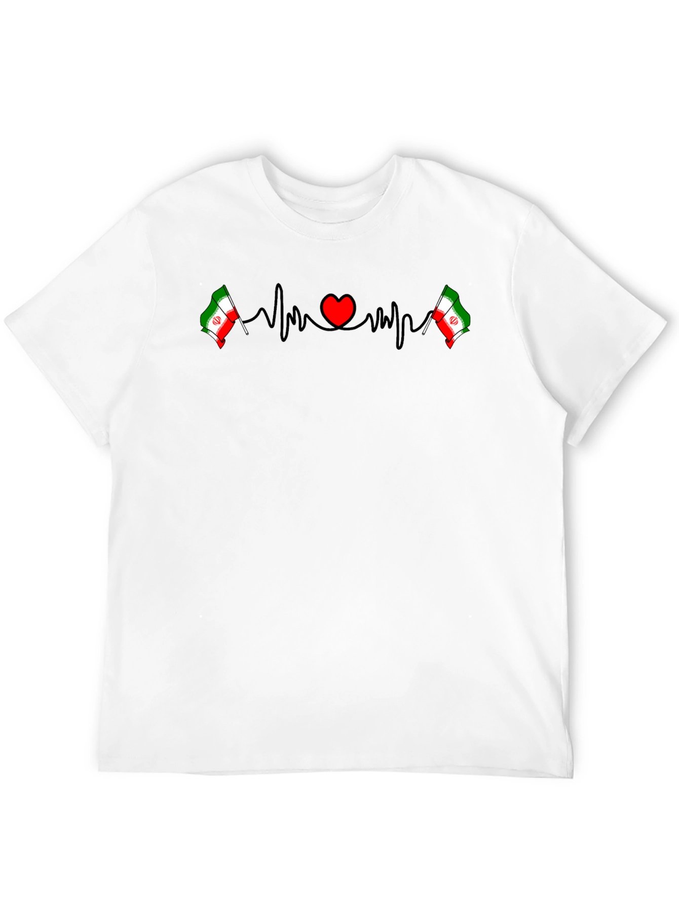 Iran Flag Heartbeat T-Shirt