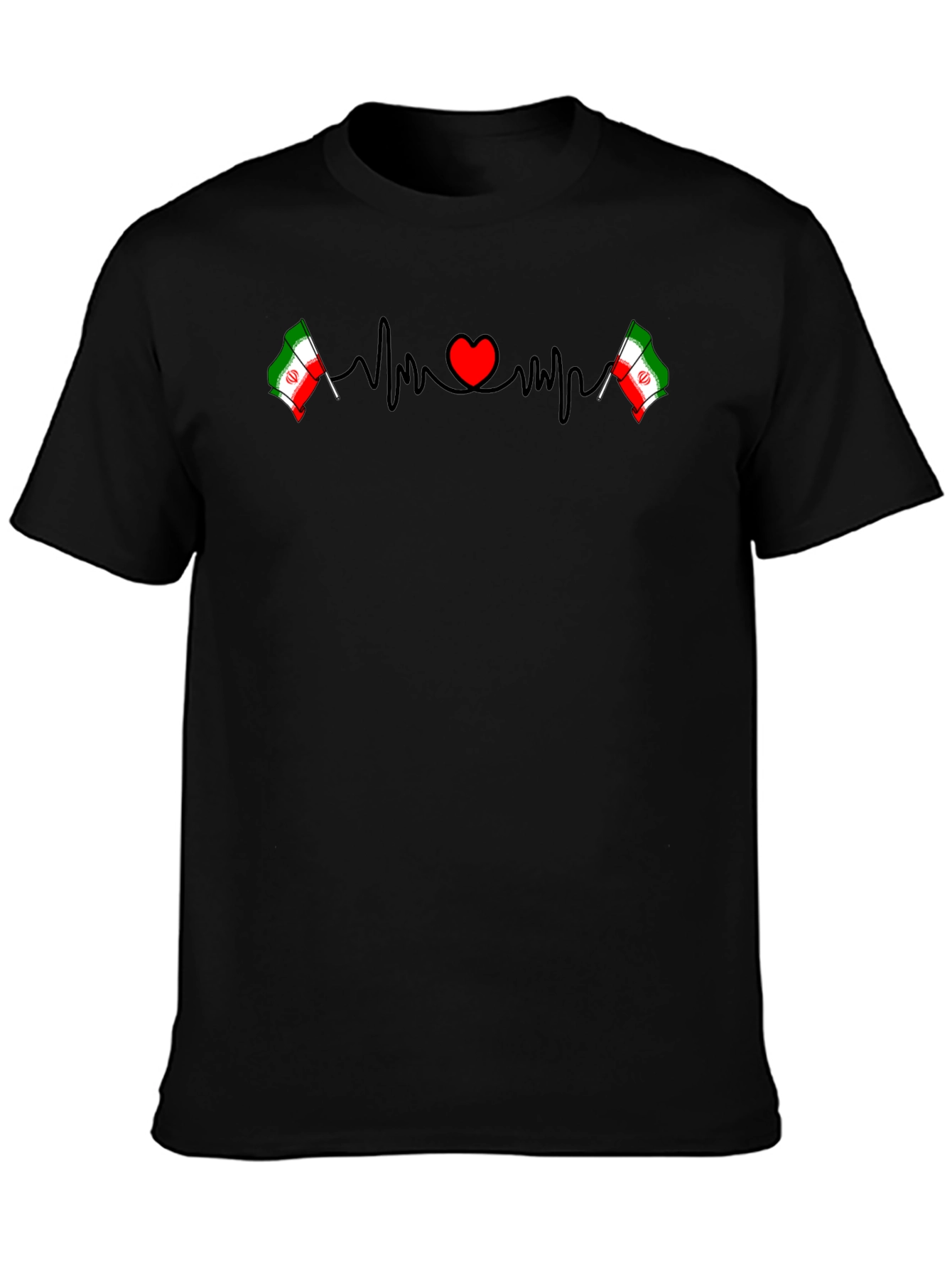 Iran Flag Heartbeat T-Shirt