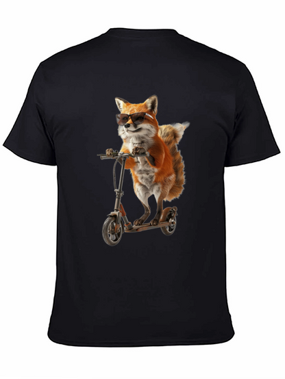 Cool Fox on Scooter Graphic T-Shirt