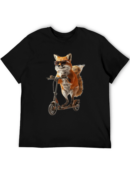 Cool Fox on Scooter Graphic T-Shirt