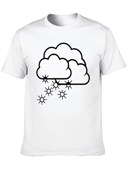 Snowy Cloud Graphic Tee - Weather Print Shirt