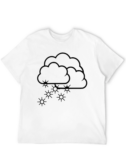 Snowy Cloud Graphic Tee - Weather Print Shirt