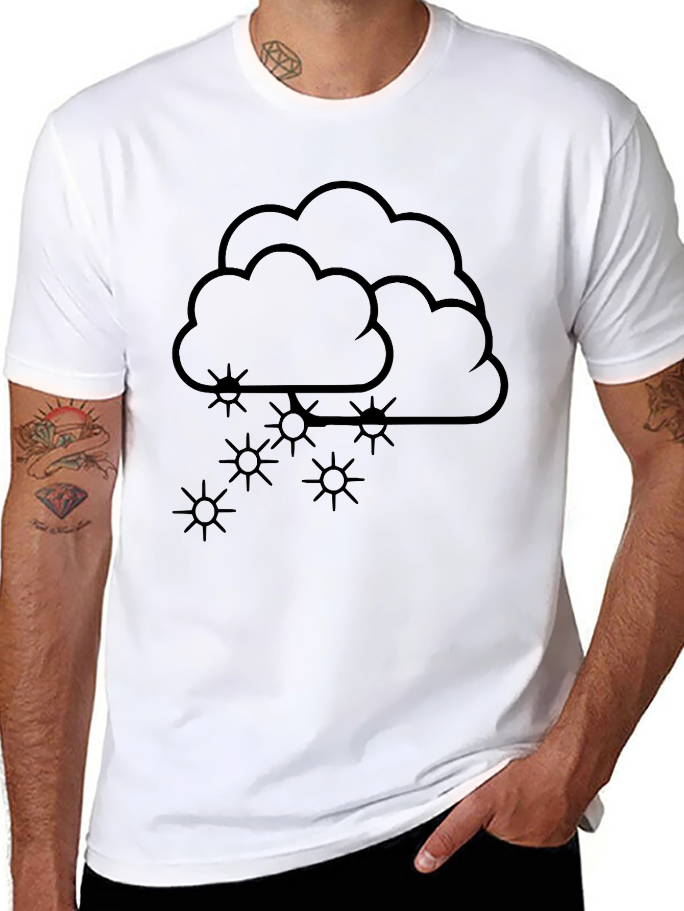 Snowy Cloud Graphic Tee - Weather Print Shirt