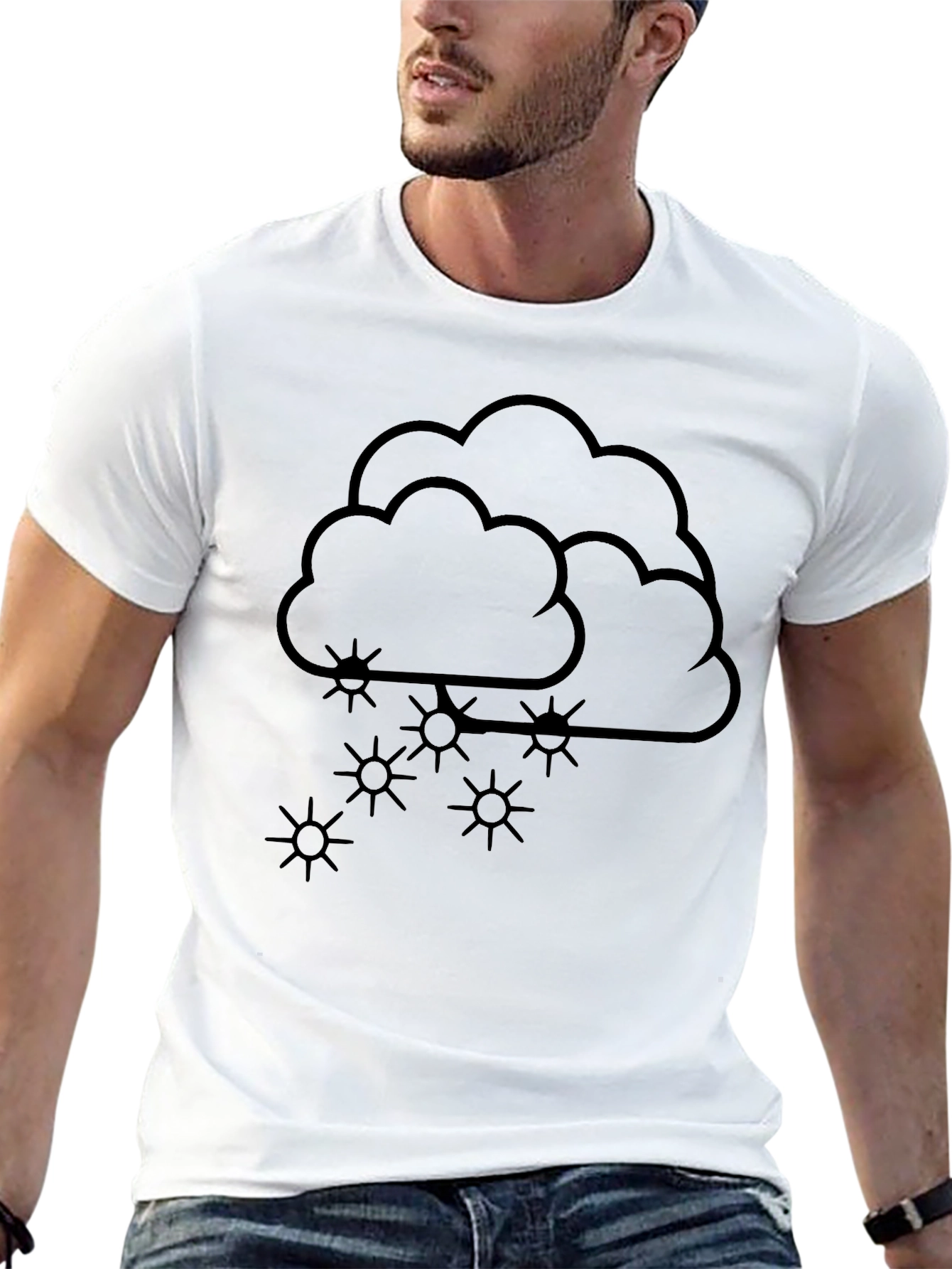 Snowy Cloud Graphic Tee - Weather Print Shirt