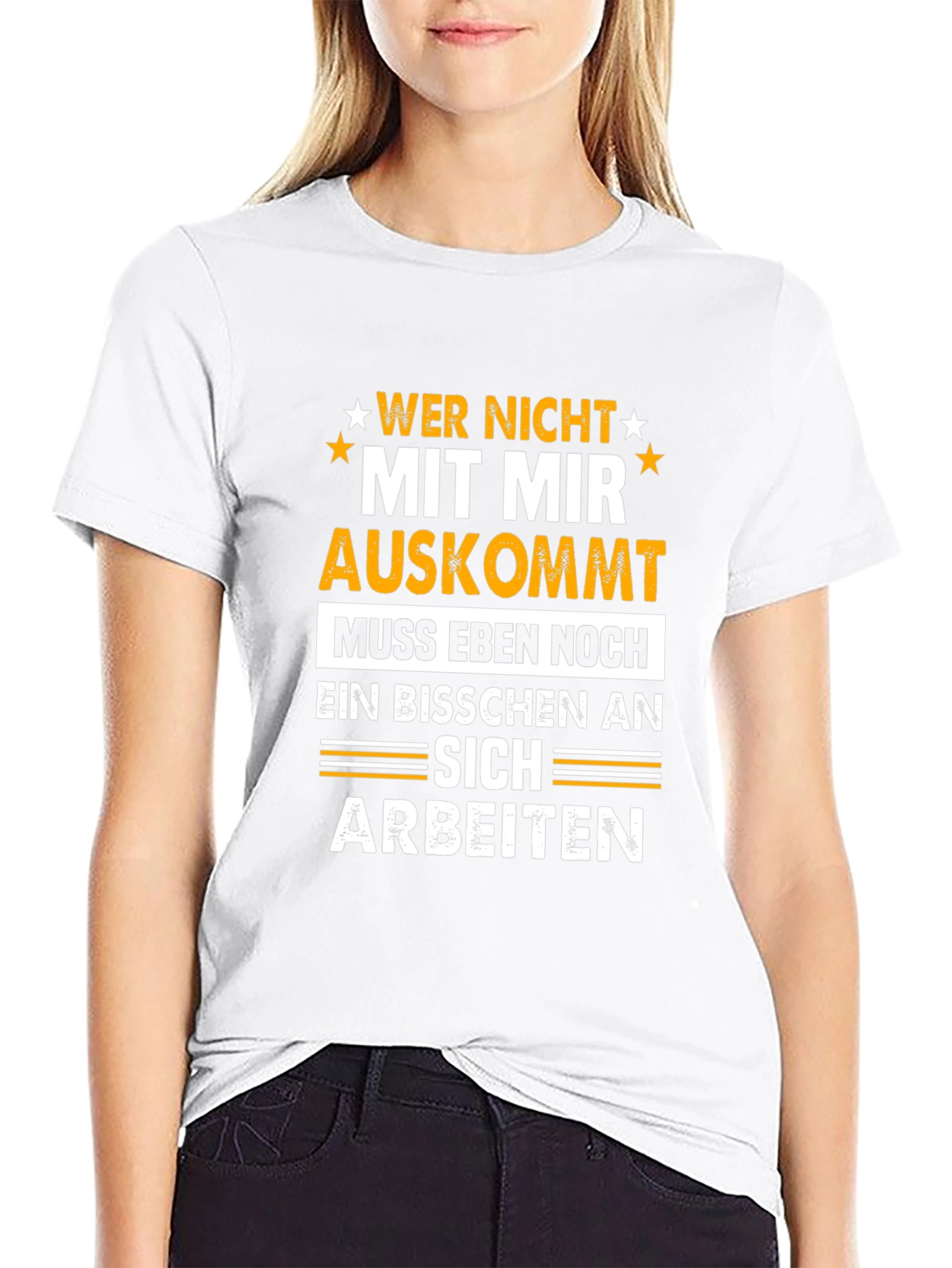 Wer Nicht Mit Mir Auskommt T-Shirt Funny German Sarcasm