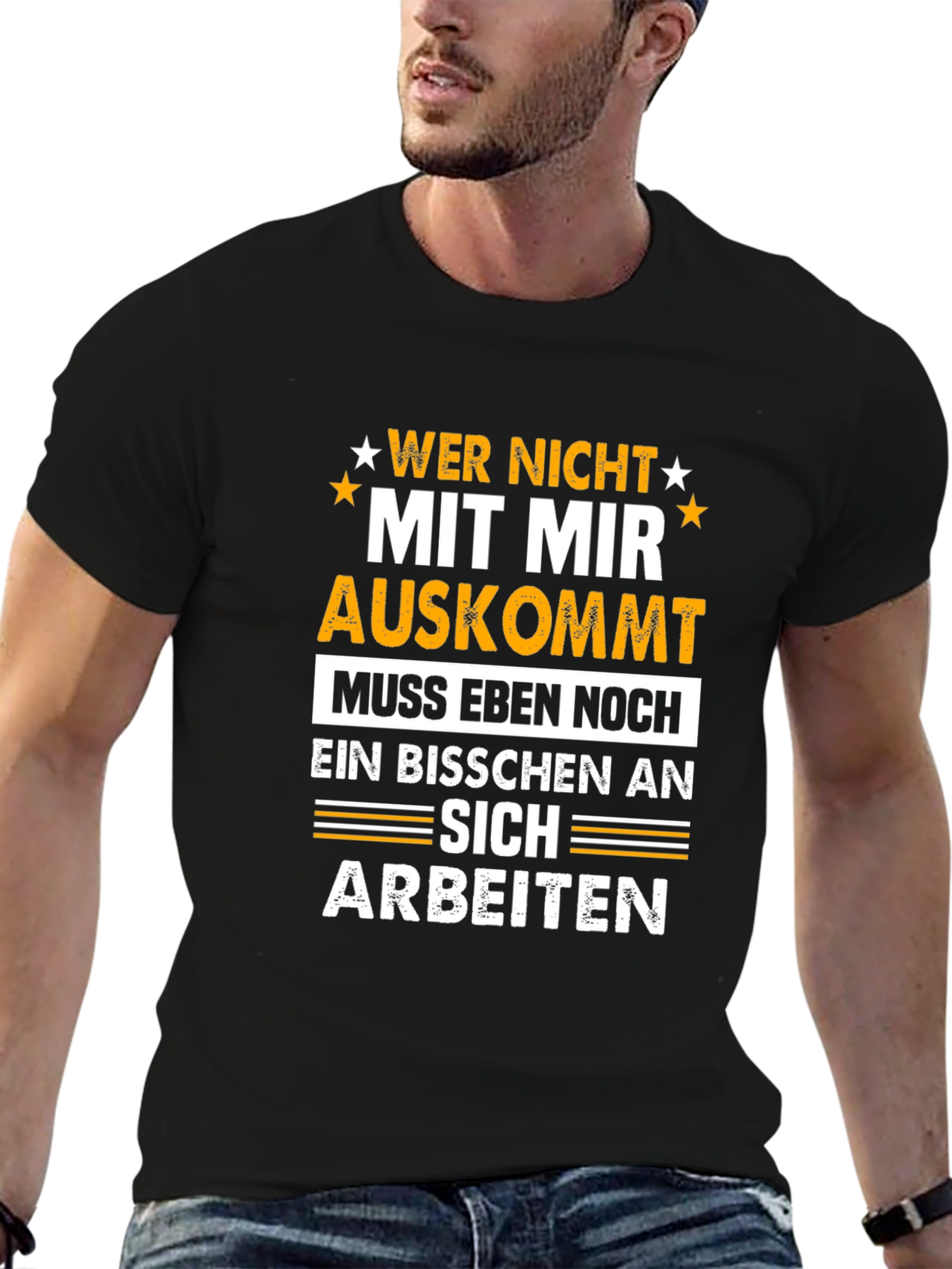 Wer Nicht Mit Mir Auskommt T-Shirt Funny German Sarcasm