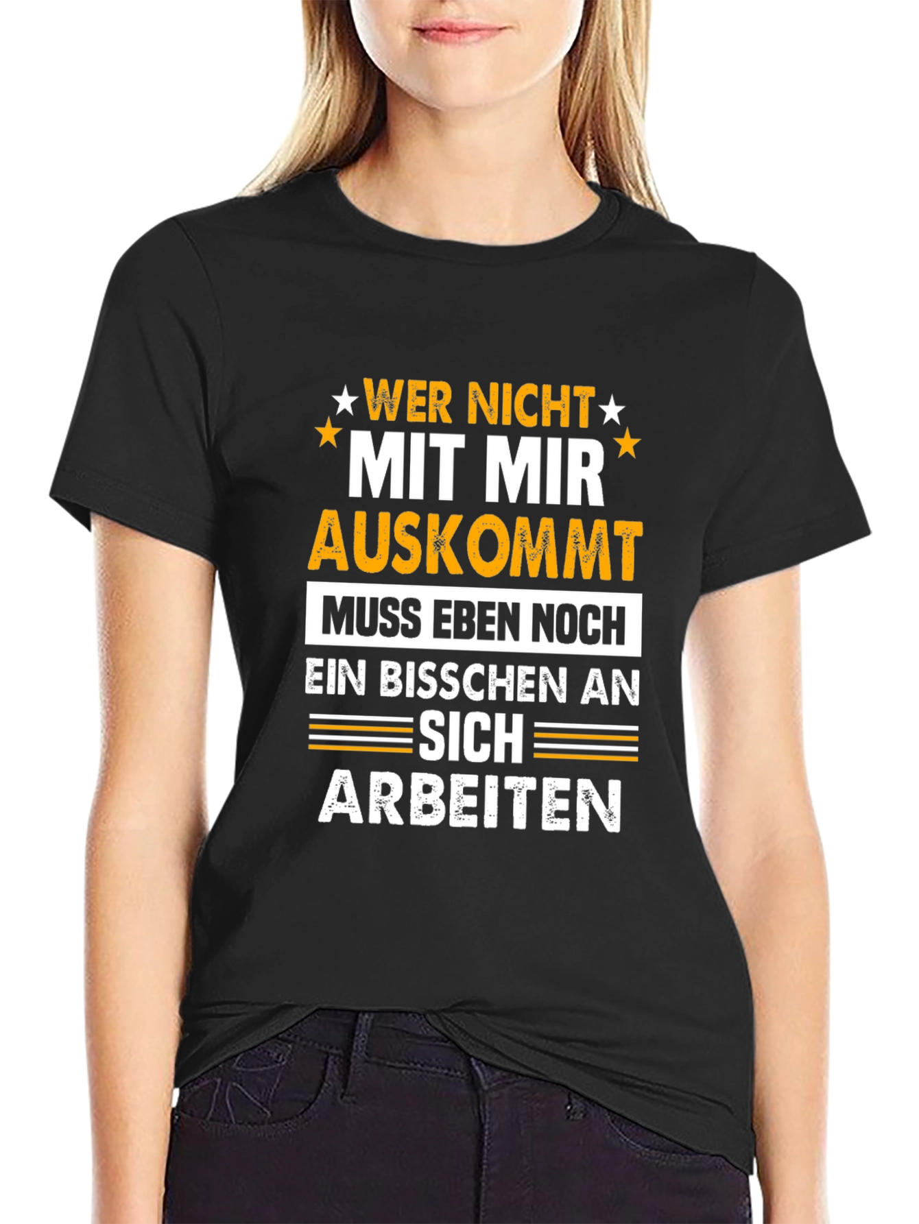 Wer Nicht Mit Mir Auskommt T-Shirt Funny German Sarcasm