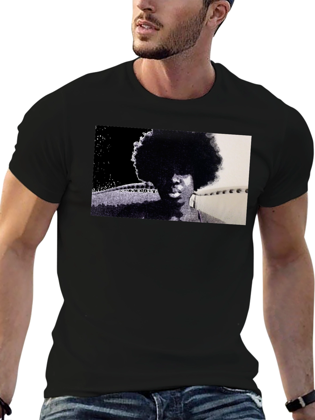 Retro Afro Black T-Shirt