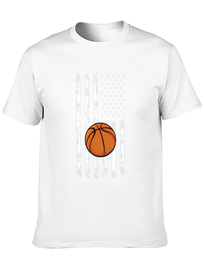 Basketball American Flag Graphic T-Shirt