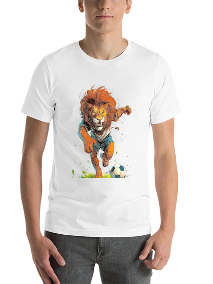 Lion Soccer T-Shirt - Black Graphic Tee