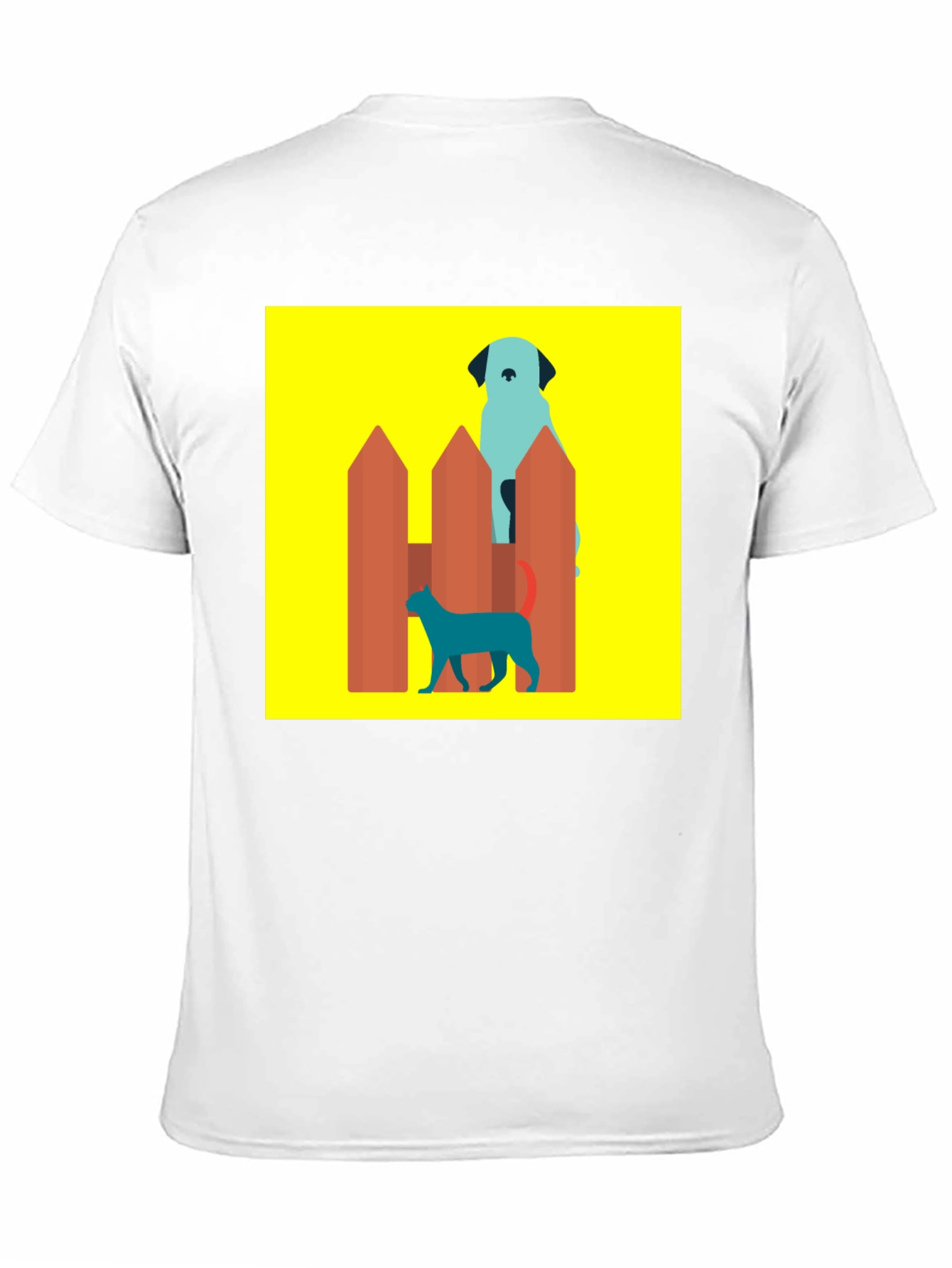 Dog and Cat Behind Fence T-Shirt