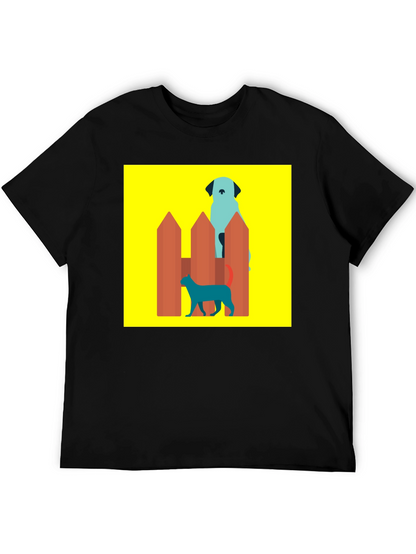 Dog and Cat Behind Fence T-Shirt