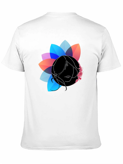 Floral Silhouette Graphic Black T-Shirt