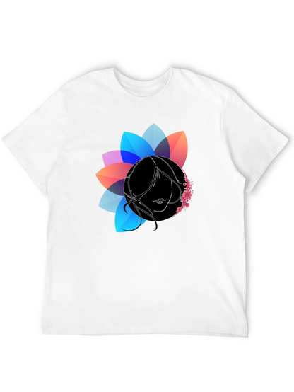 Floral Silhouette Graphic Black T-Shirt