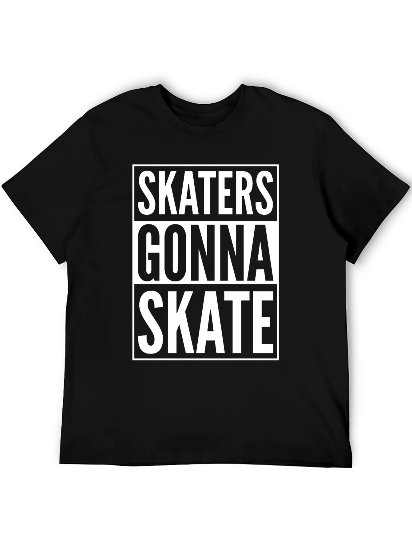 Skaters Gonna Skate Graphic Tee - Black Cotton T-Shirt