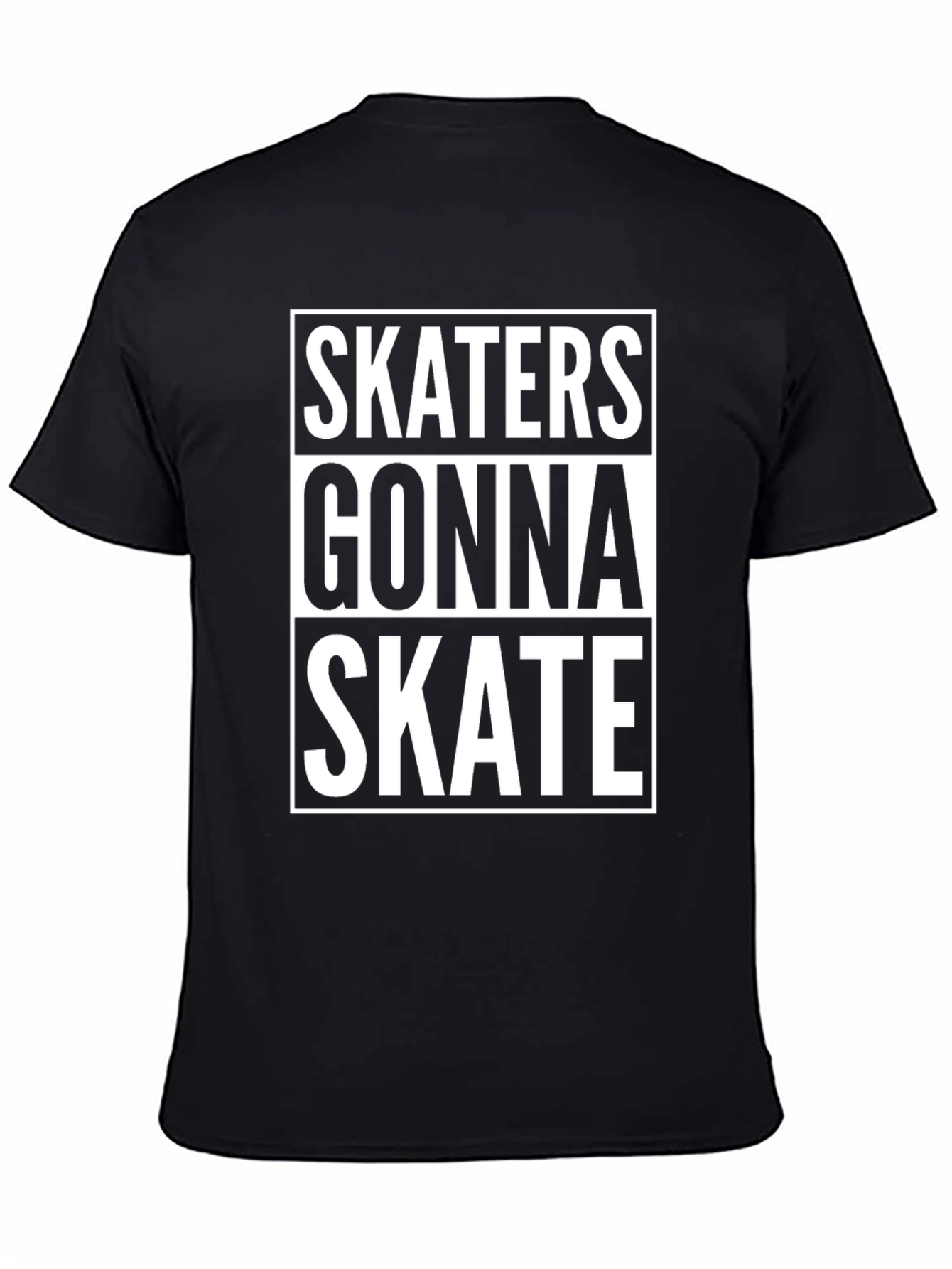 Skaters Gonna Skate Graphic Tee - Black Cotton T-Shirt