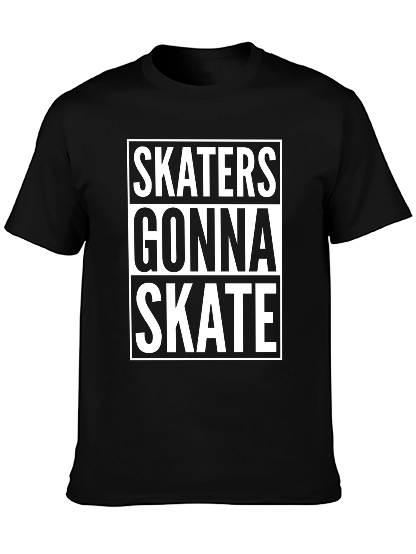 Skaters Gonna Skate Graphic Tee - Black Cotton T-Shirt