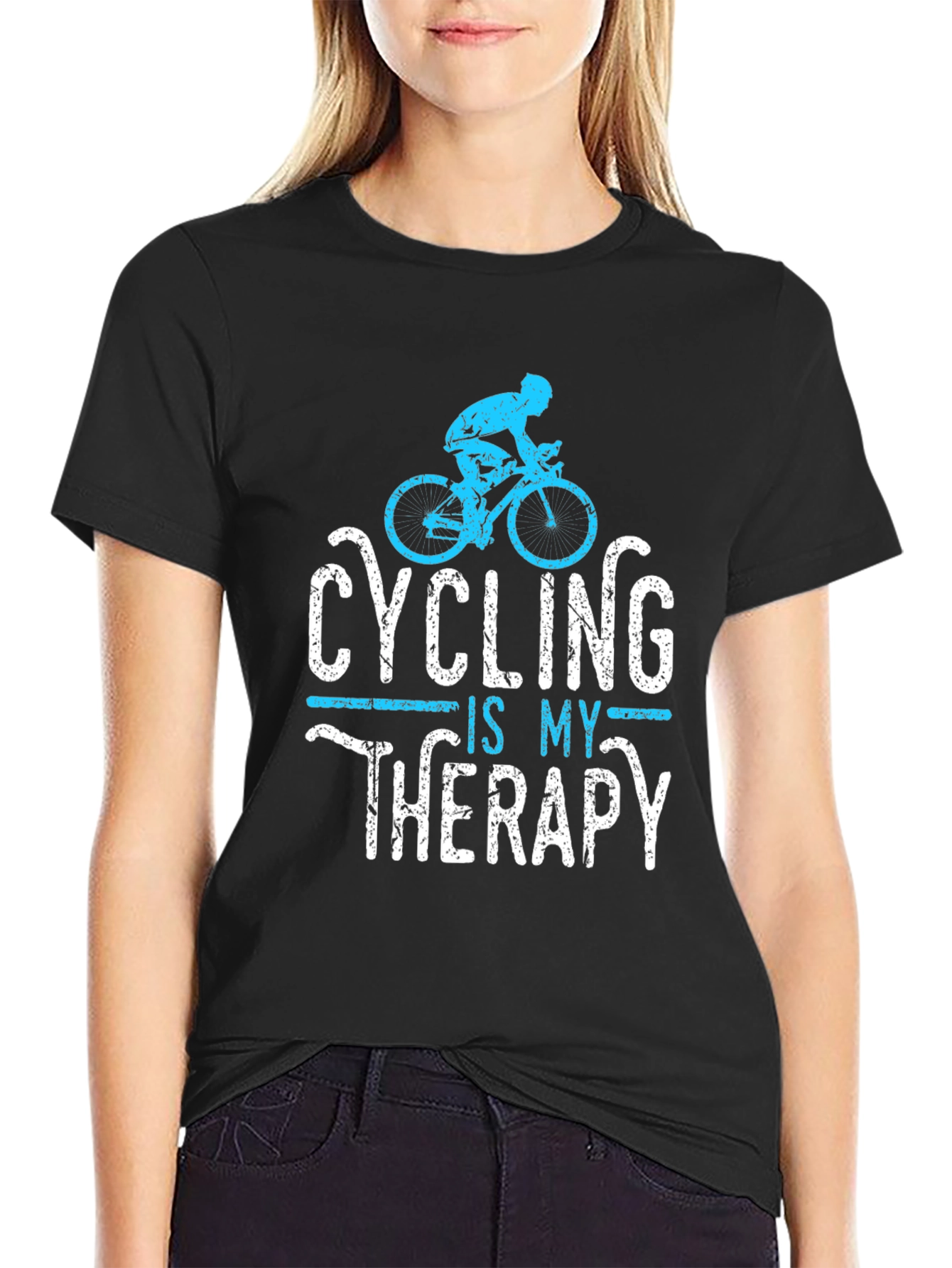 Cycling is My Therapy Mens Graphic Tee