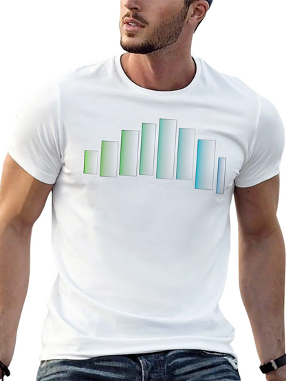 Gradient Bars Graphic Black T-Shirt