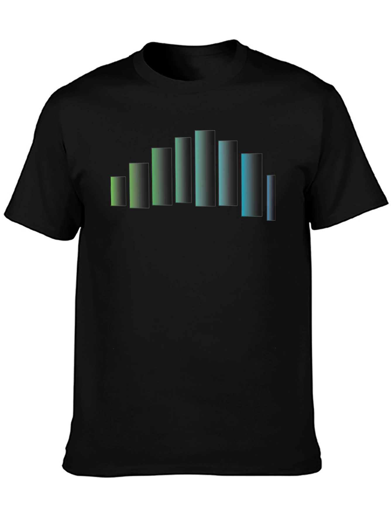 Gradient Bars Graphic Black T-Shirt