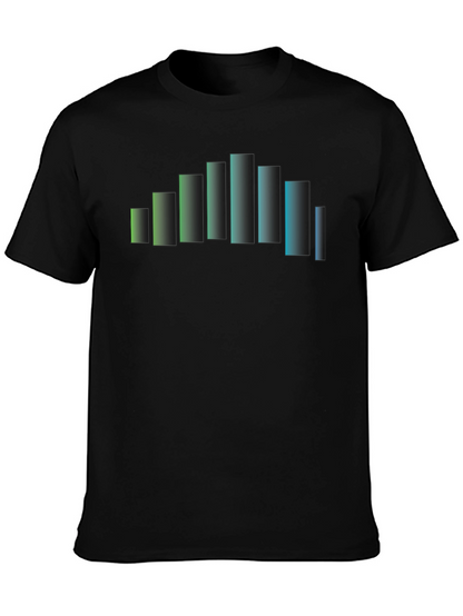 Gradient Bars Graphic Black T-Shirt