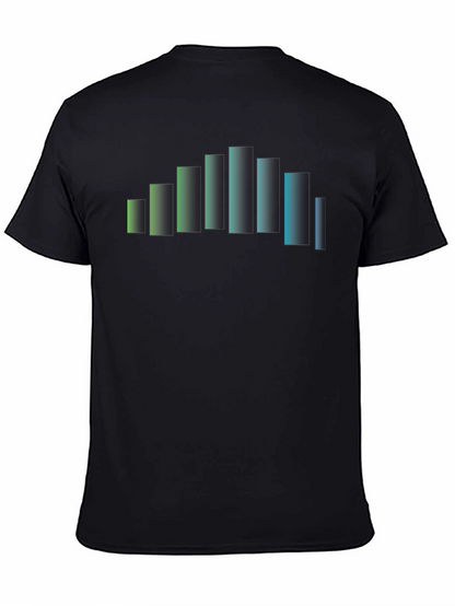 Gradient Bars Graphic Black T-Shirt