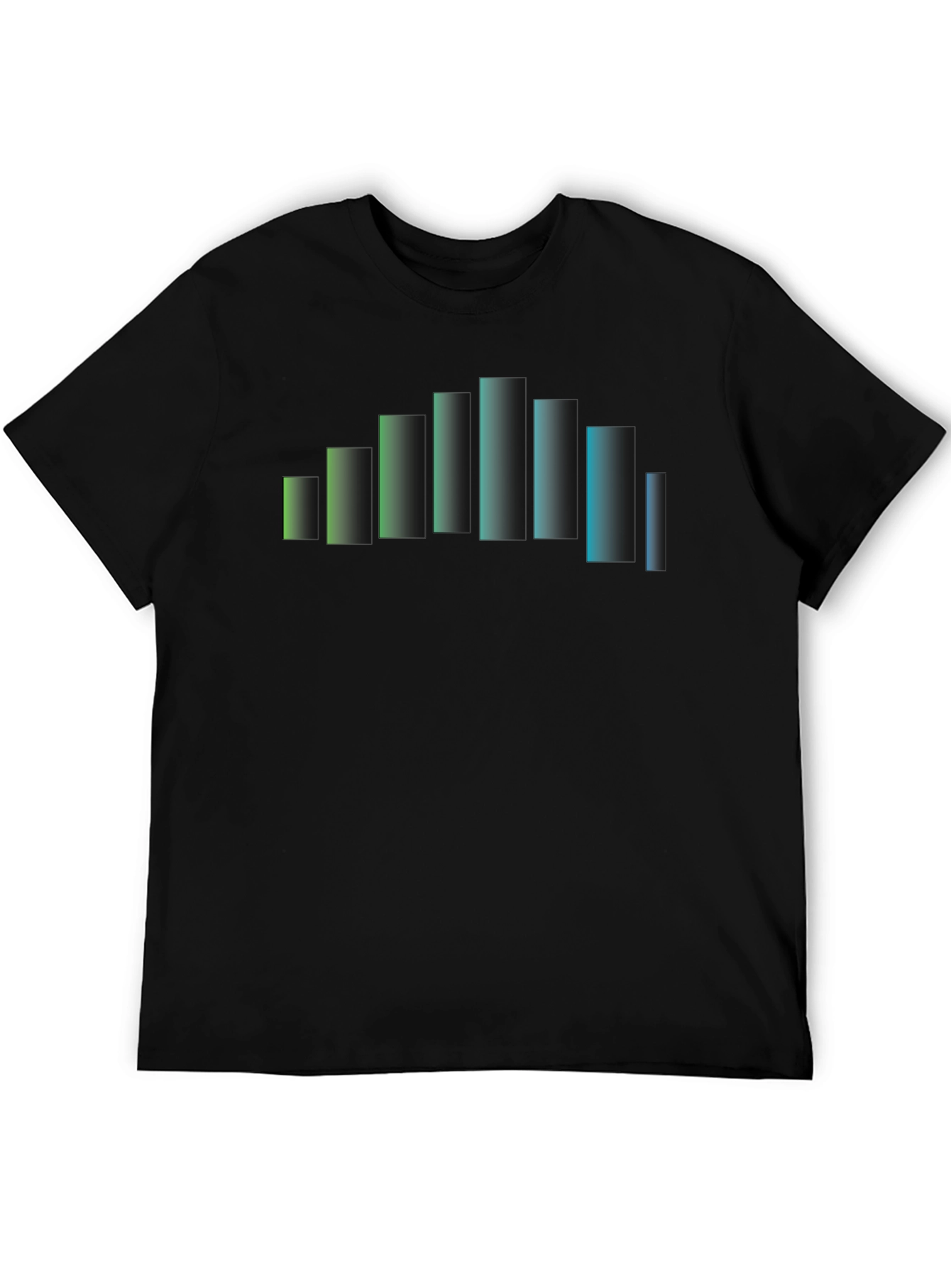 Gradient Bars Graphic Black T-Shirt