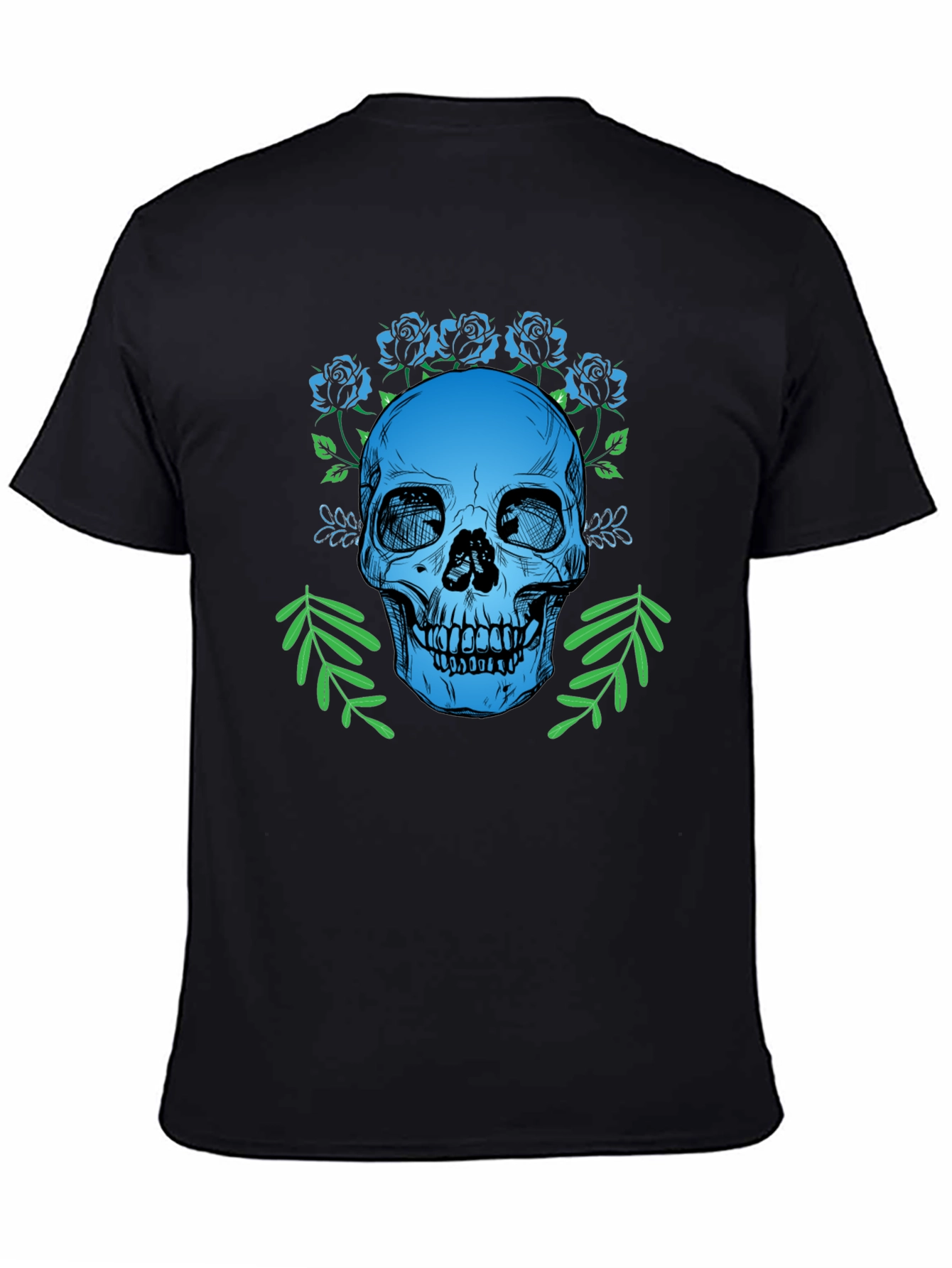 Skull & Roses Graphic T-Shirt - Gothic Style Tee