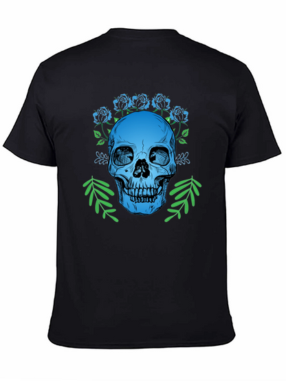 Skull & Roses Graphic T-Shirt - Gothic Style Tee