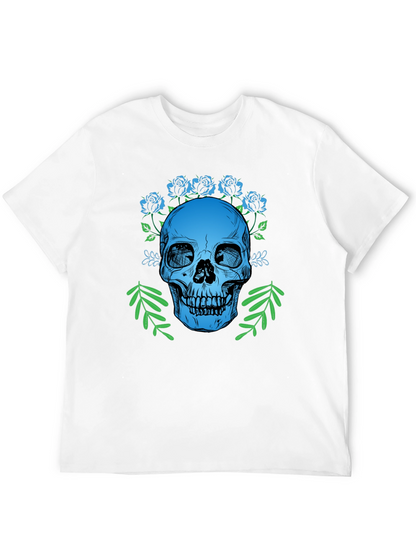 Skull & Roses Graphic T-Shirt - Gothic Style Tee