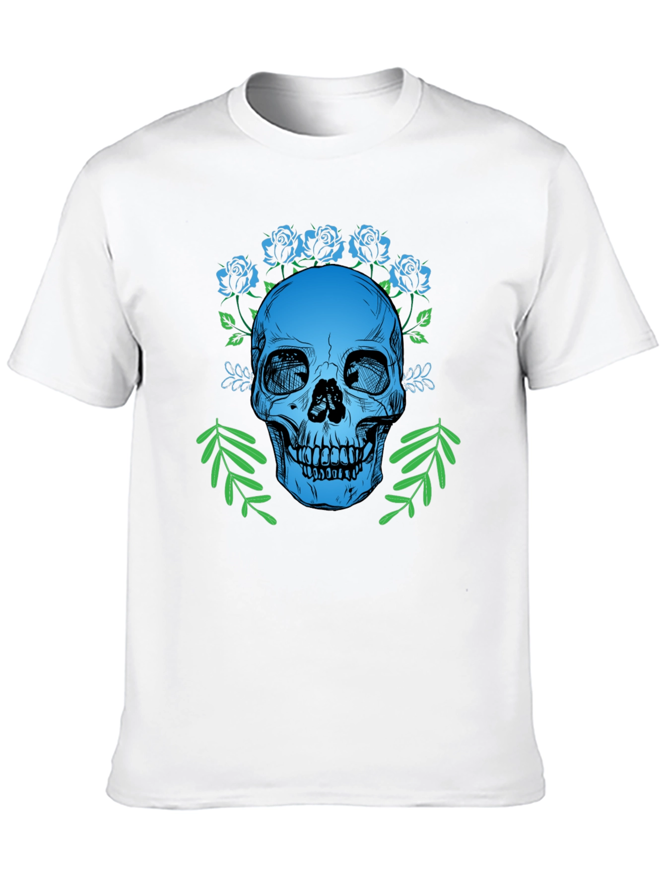 Skull & Roses Graphic T-Shirt - Gothic Style Tee