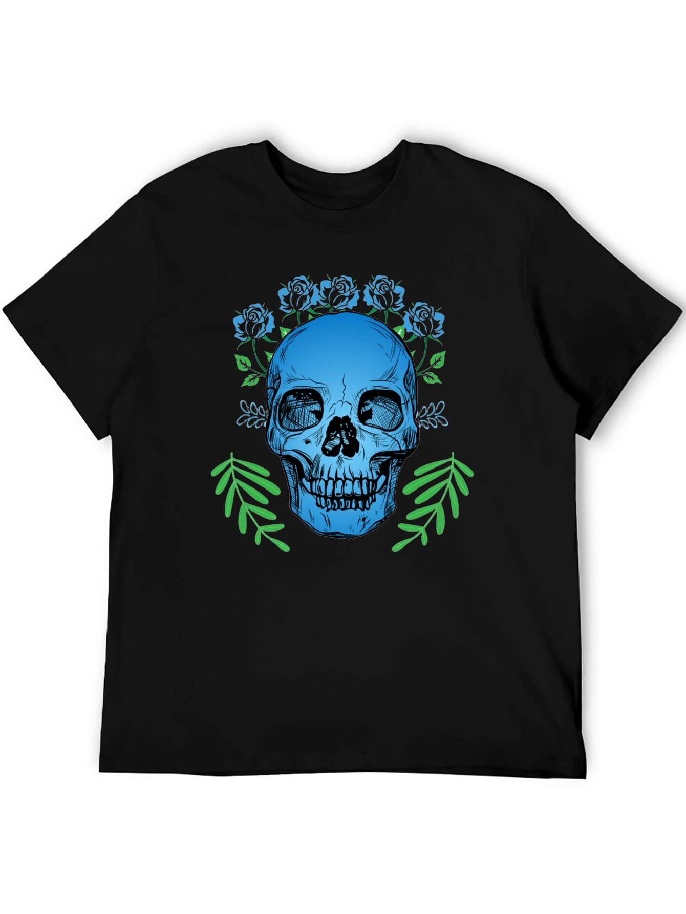 Skull & Roses Graphic T-Shirt - Gothic Style Tee