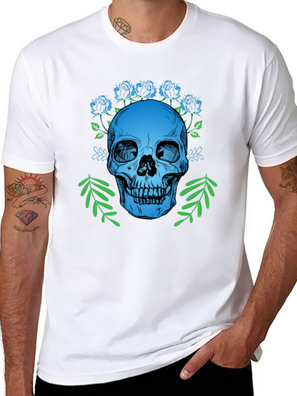 Skull & Roses Graphic T-Shirt - Gothic Style Tee