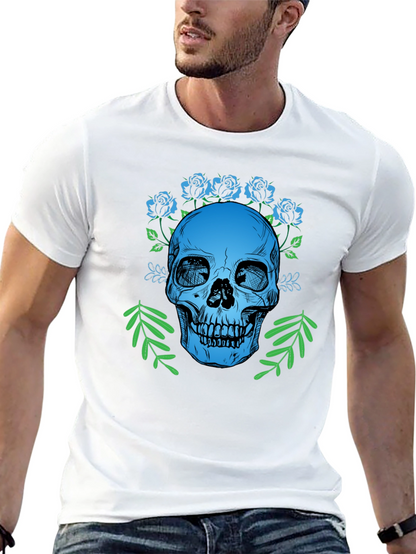 Skull & Roses Graphic T-Shirt - Gothic Style Tee