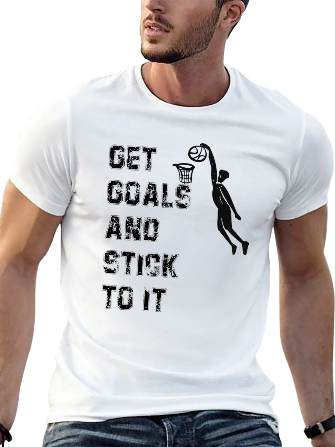Get Goals T-Shirt: Motivational Basketball Dunk Design