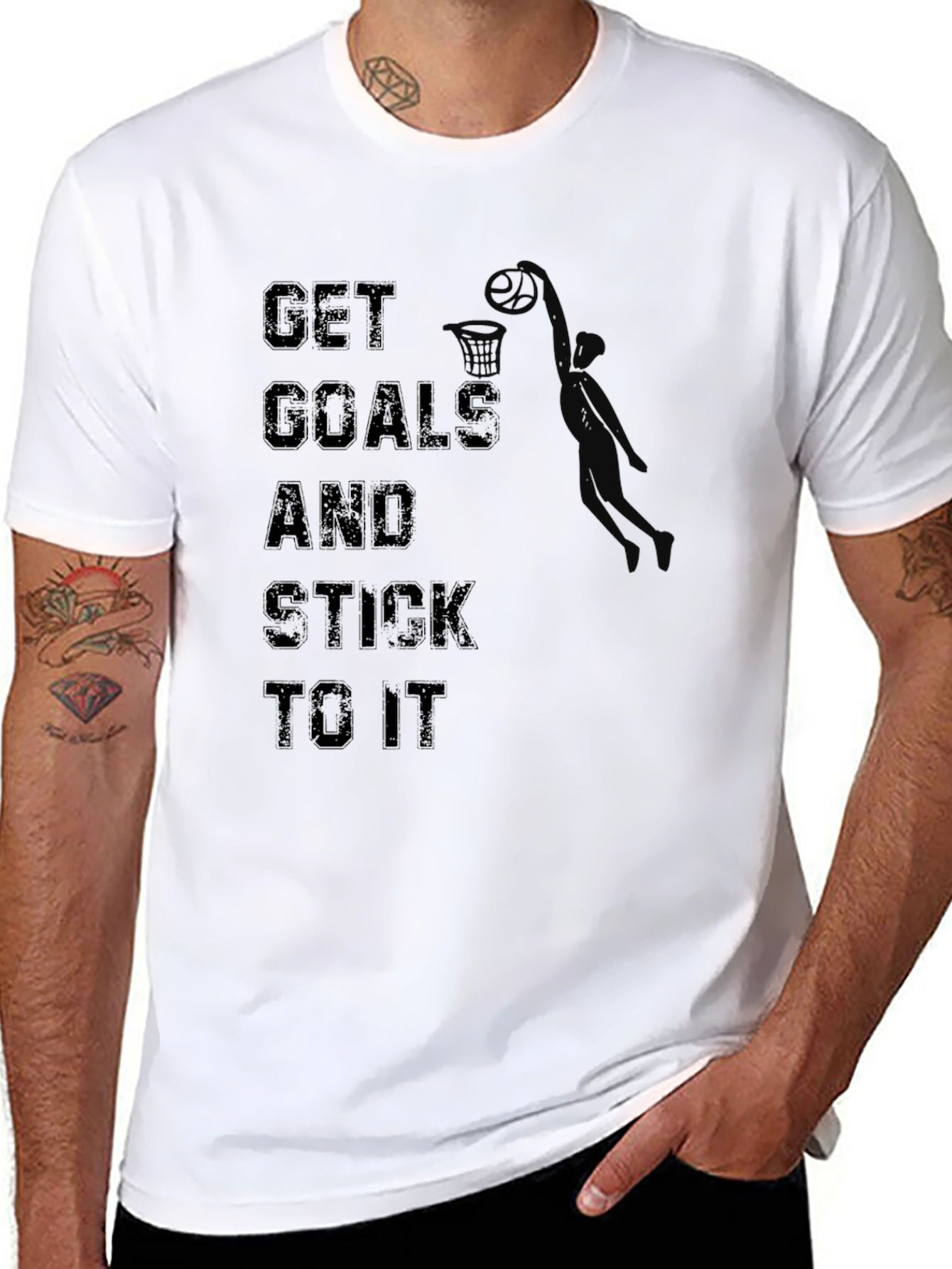 Get Goals T-Shirt: Motivational Basketball Dunk Design