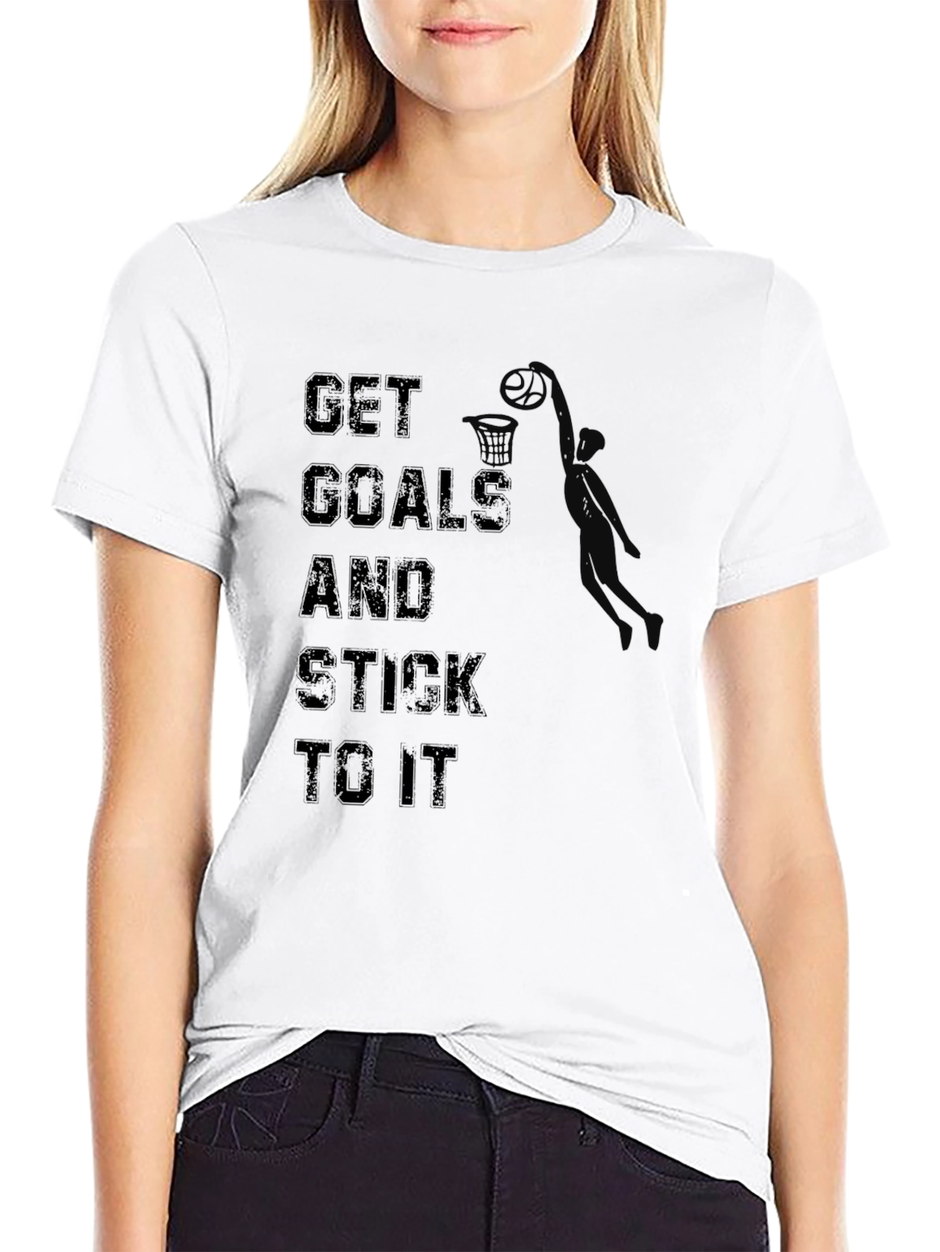 Get Goals T-Shirt: Motivational Basketball Dunk Design