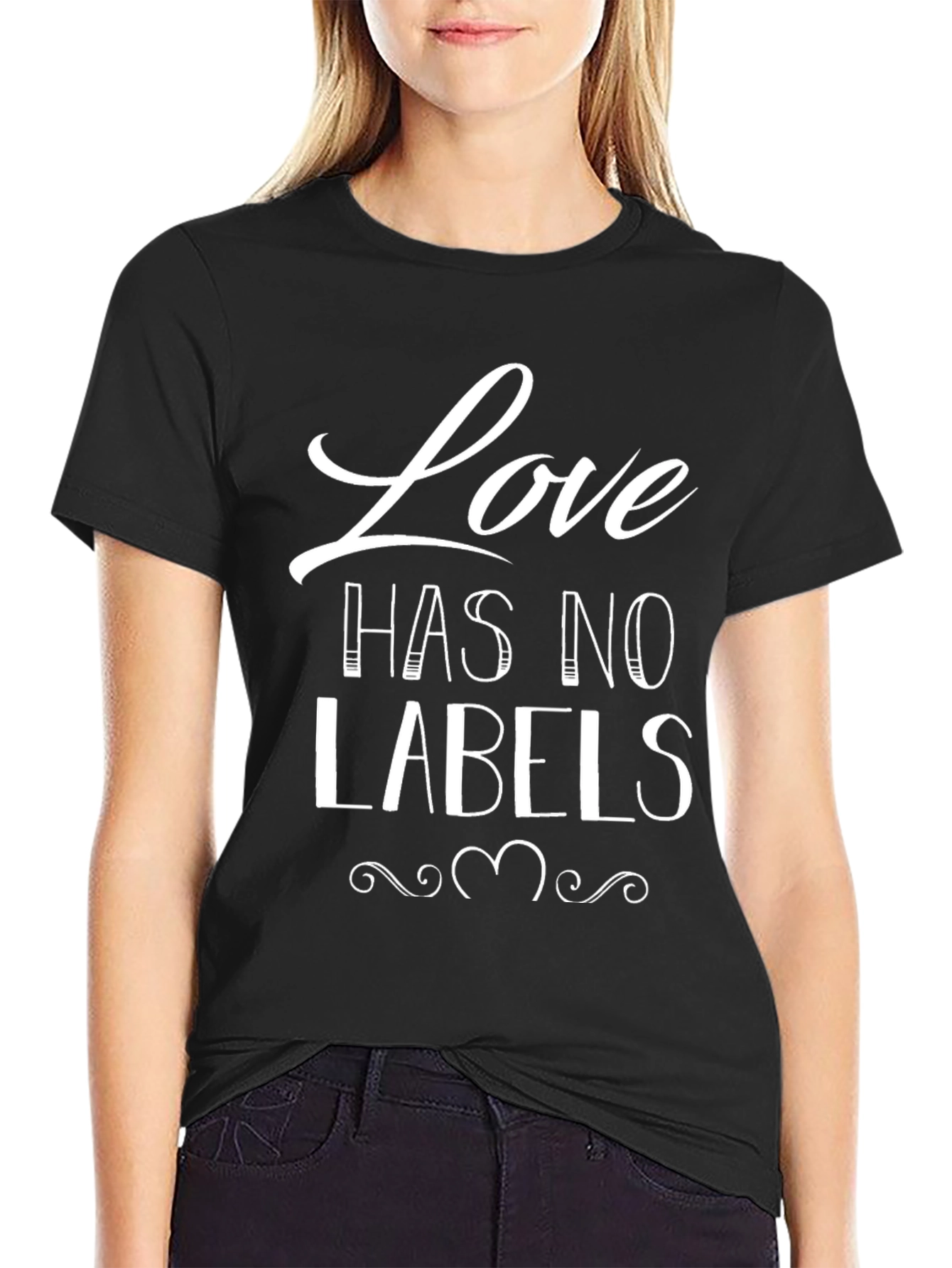 Love Has No Labels Black Graphic Tee