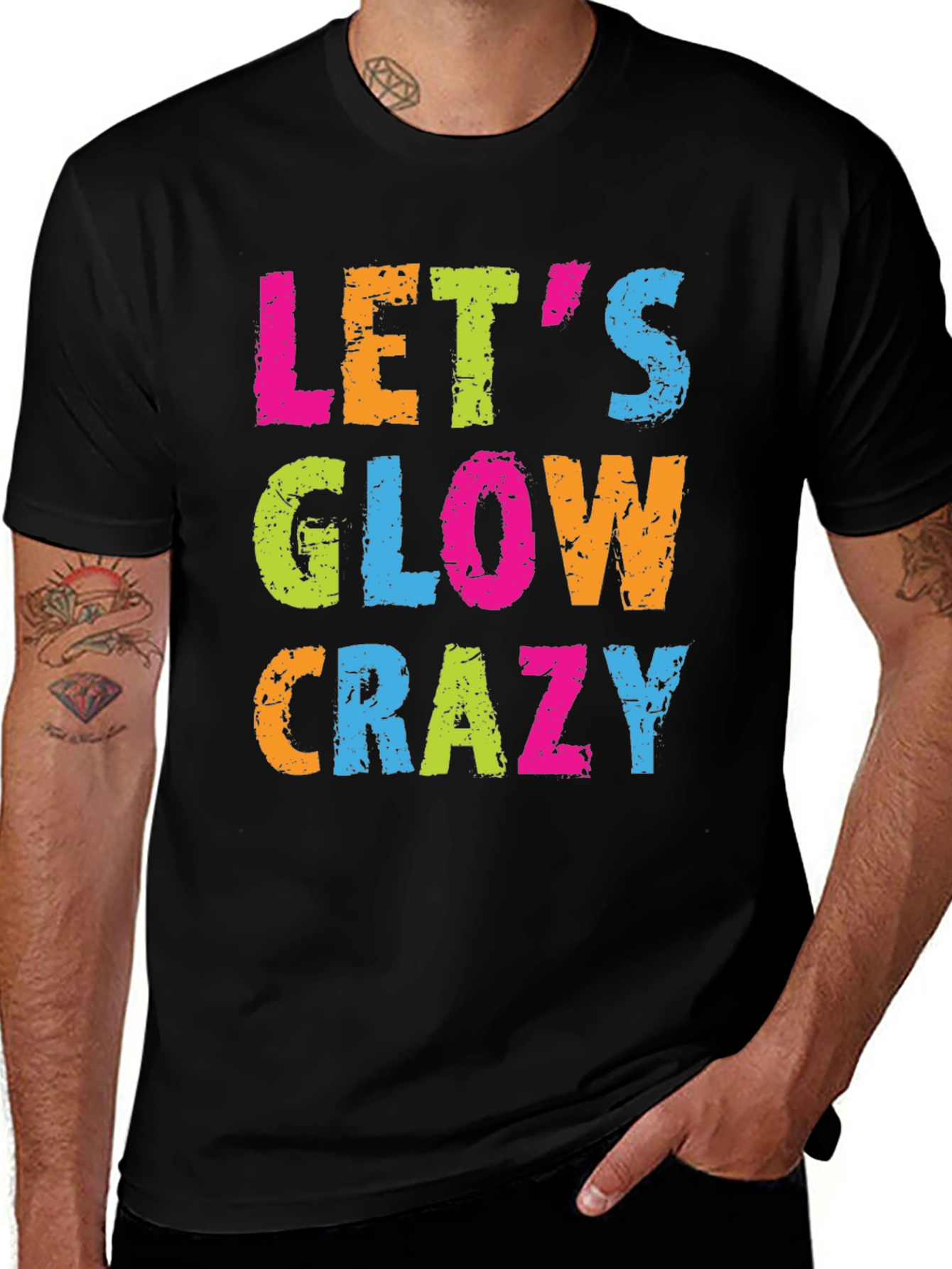 Lets Glow Crazy Black T-Shirt