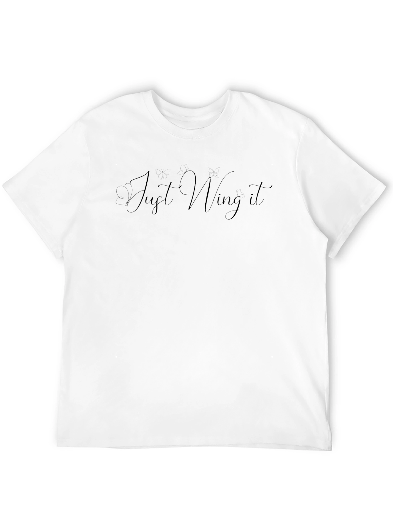 Just Wing It Black Graphic Tee Shirt