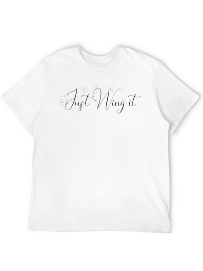 Just Wing It Black Graphic Tee Shirt