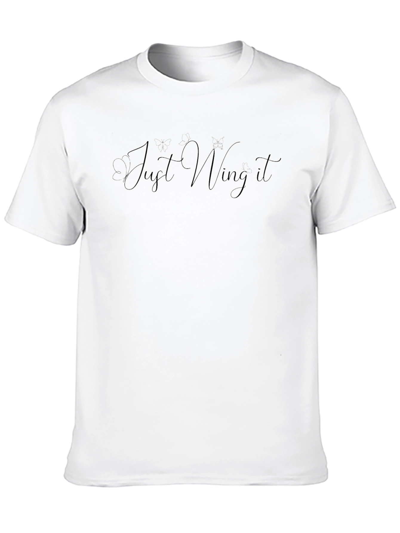 Just Wing It Black Graphic Tee Shirt
