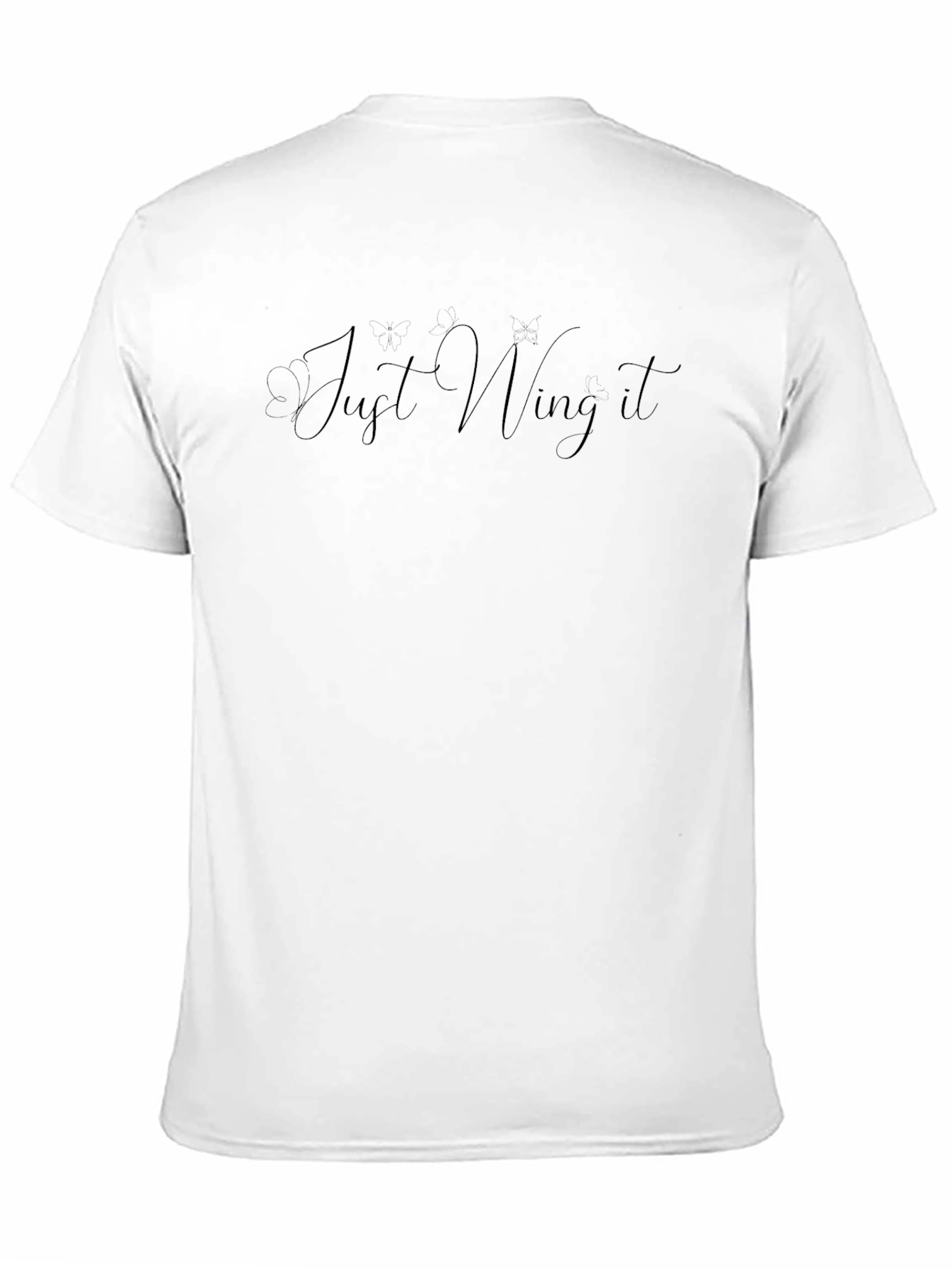 Just Wing It Black Graphic Tee Shirt