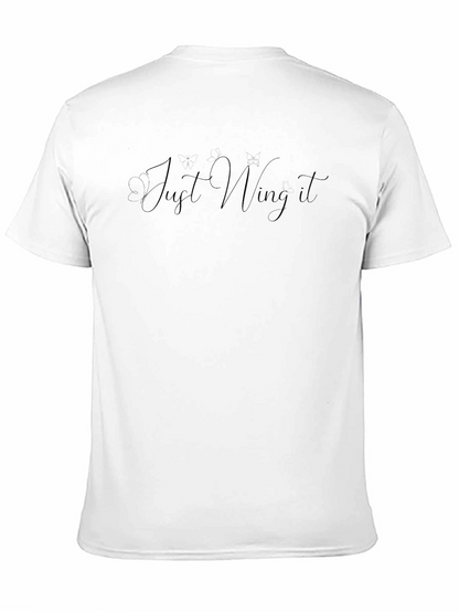 Just Wing It Black Graphic Tee Shirt